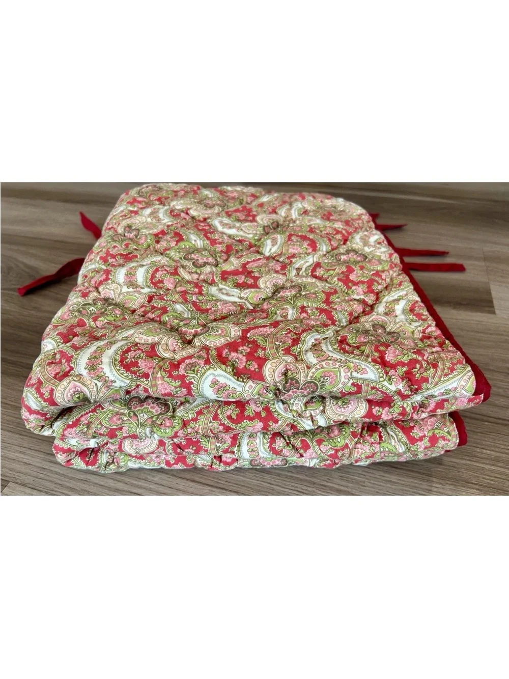 Pottery Barn Euro Sham Set of 2 Georgia Quilted Red And Paisley 26 x 26 Inches